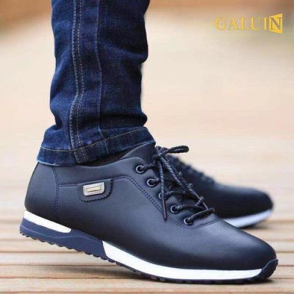 GALUIN Mocassins PU Pour Hommes - Bleu